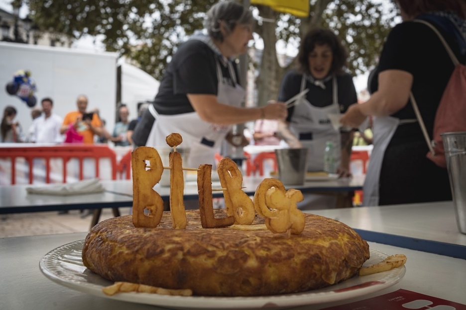 Tortilla de patata presentada en el concurso gastronómico. Tortilla de patata presentada en el concurso gastronómico.