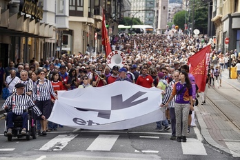 Jendetsua izan da Sarek hiriburuetako jaien testuinguruan antolatutako azken mobilizazioa, Bilbon.