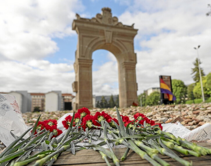 Homenaje celebrado ayer en la antigua cárcel de Iruñea.