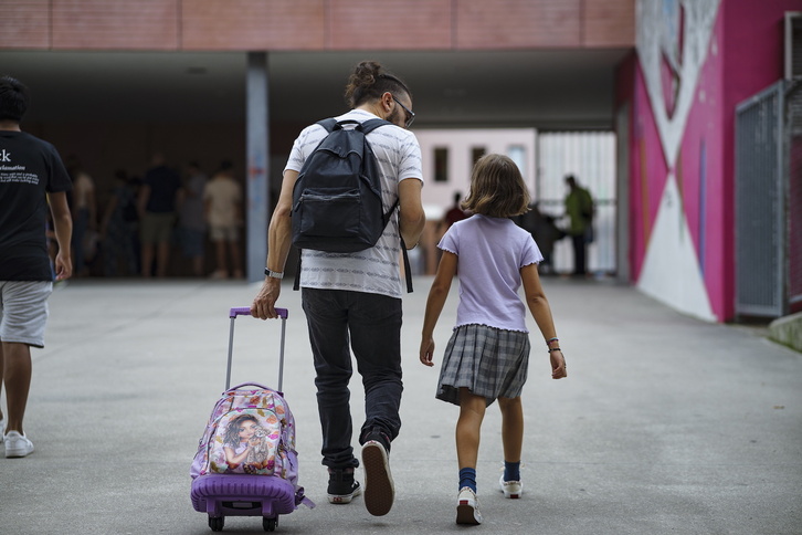 Una fotografía de archivo de la vuelta al ‘cole’ en Leioa.