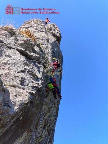 Imagen del momento del rescate en Bidankoz.