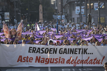 Concentración que ha denunciado las últimas agresiones en Aste Nagusia.