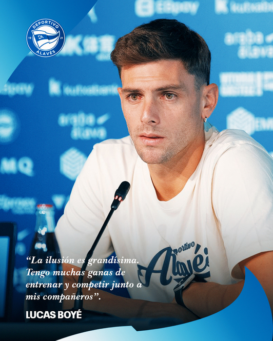 Lucas Boyé astelehen honetako prentsaurrekoan.