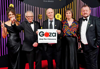 Ken Loach y Paul Laverty denunciaron el genocidio en Gaza el pasado mes de febrero en la entrega de los Bafta.