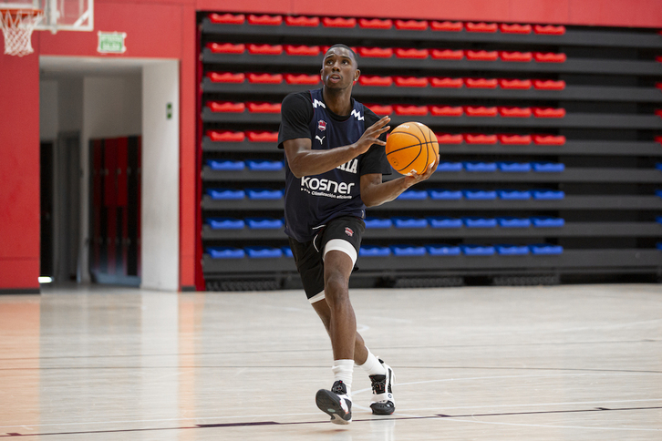 Hamidou Diallo, en sus primeros entrenamientos con Saski Baskonia.