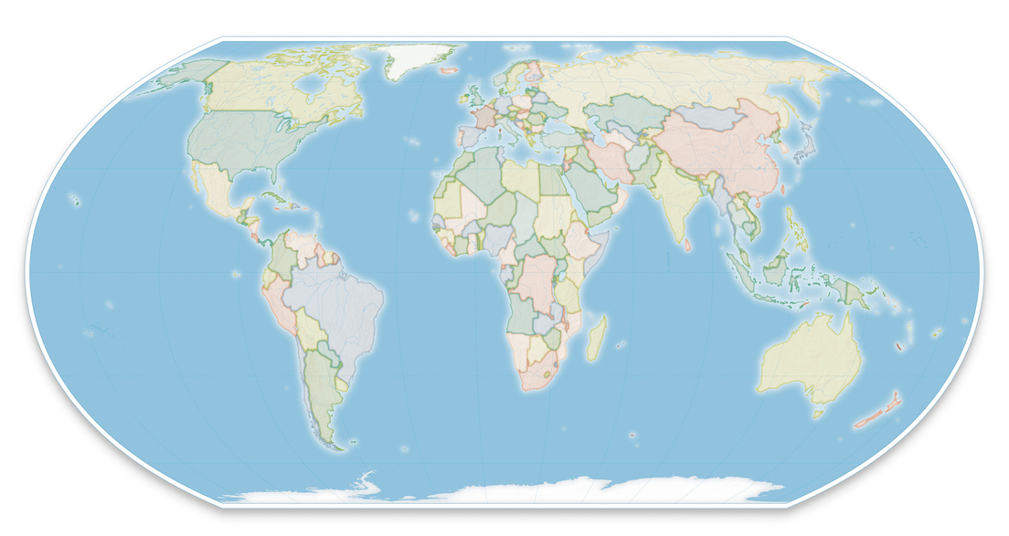 Equal Earth Map, proyección cartográfica igualitaria del planeta. 