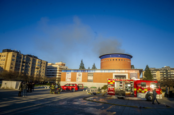 El Planetario en el incendio sufrido en enero.