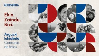 Argazki lehiaketa iragartzeko kartela irudian.