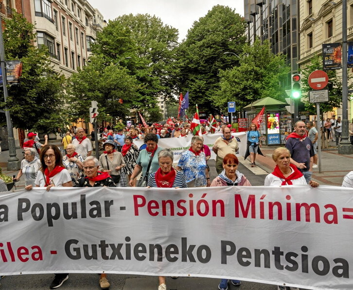 Bilboko Aste Nagusian pentsiodunek egindako mobilizazioa.