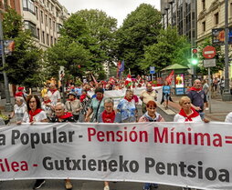 Bilboko Aste Nagusian pentsiodunek egindako mobilizazioa.