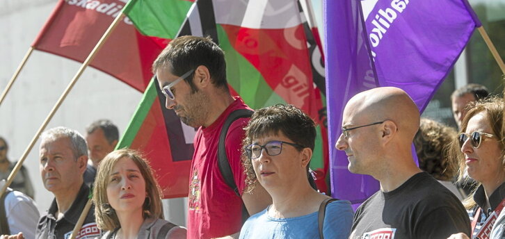 Alfonso Ríos, responsable de Salud Laboral de CCOO Euskadi, en una movilización.