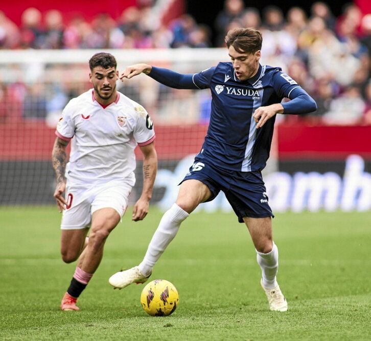 Urko González de Zarate, en un partido con la Real.