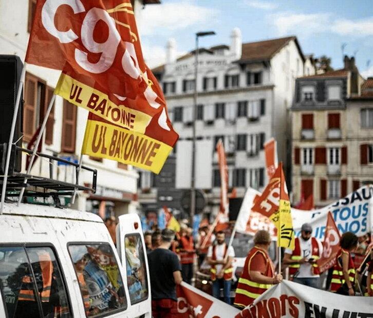 Intersindikalak 2023an Baionan deituriko mobilizazioa.