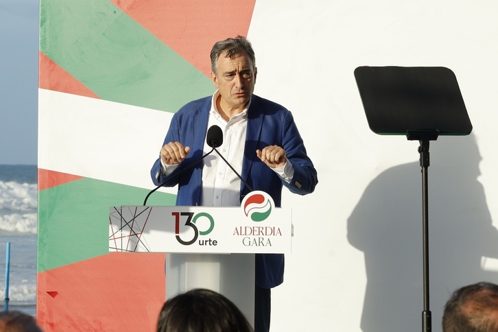 Aitor Esteban, en el mitin de arranque del curso del PNV en Zarautz, el pasado viernes.