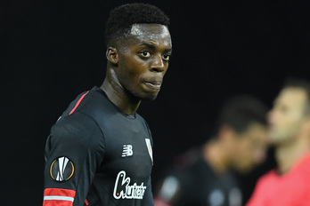 La cara de Iñaki Williams era todo un poema tras recibir los insultos en Cornellà