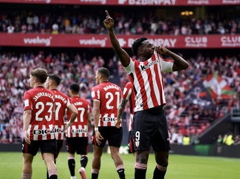Iñaki Williams, celebrando un gol.