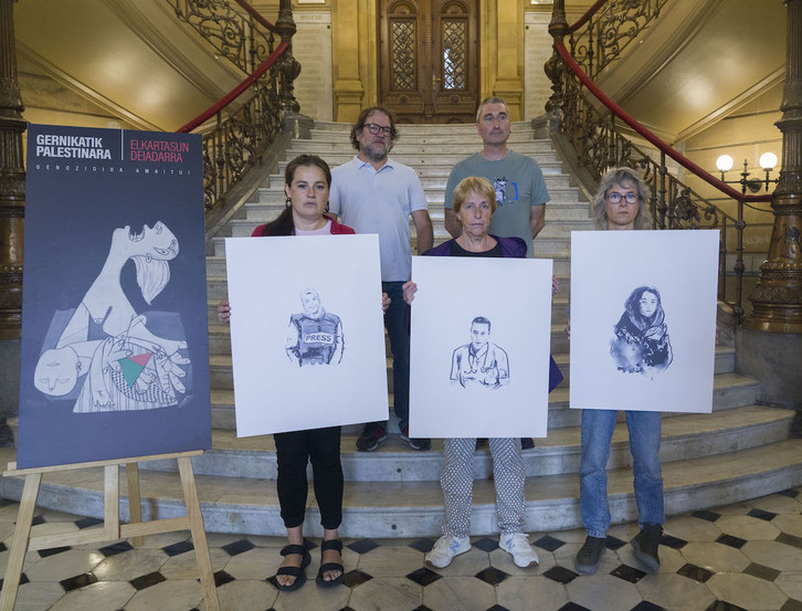 Presentación de la cacerolada organizada por Gernika Palestina.