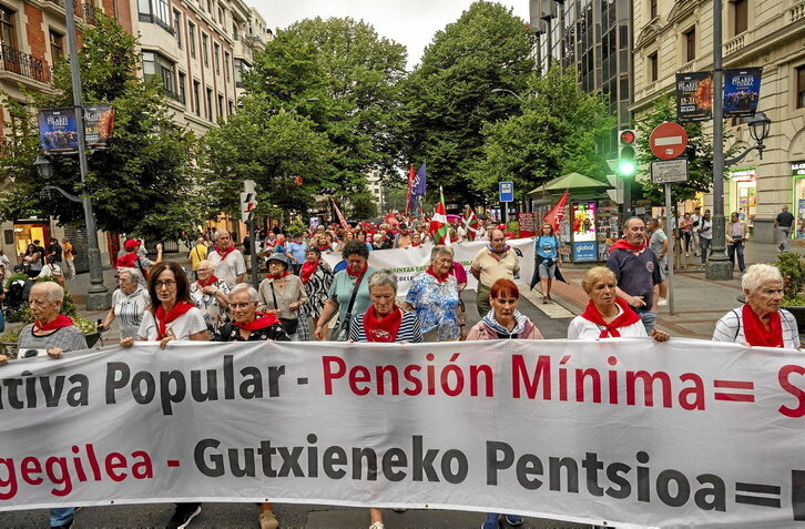 Pentsiodunen mugimenduaren manifestazioa Bilboko Aste Nagusian.