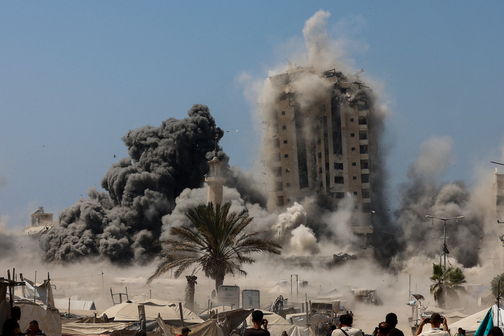 Uno de los edificios bombardeados en Gaza.