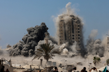 Uno de los edificios bombardeados en Gaza.