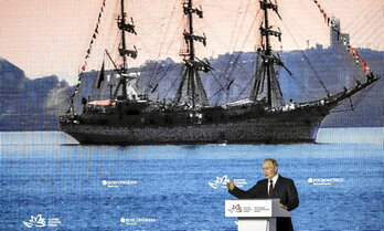 El presidente ruso, Vladimir Putin, en el Foro Económico Oriental, en la ciudad portuaria de Vladivostok.