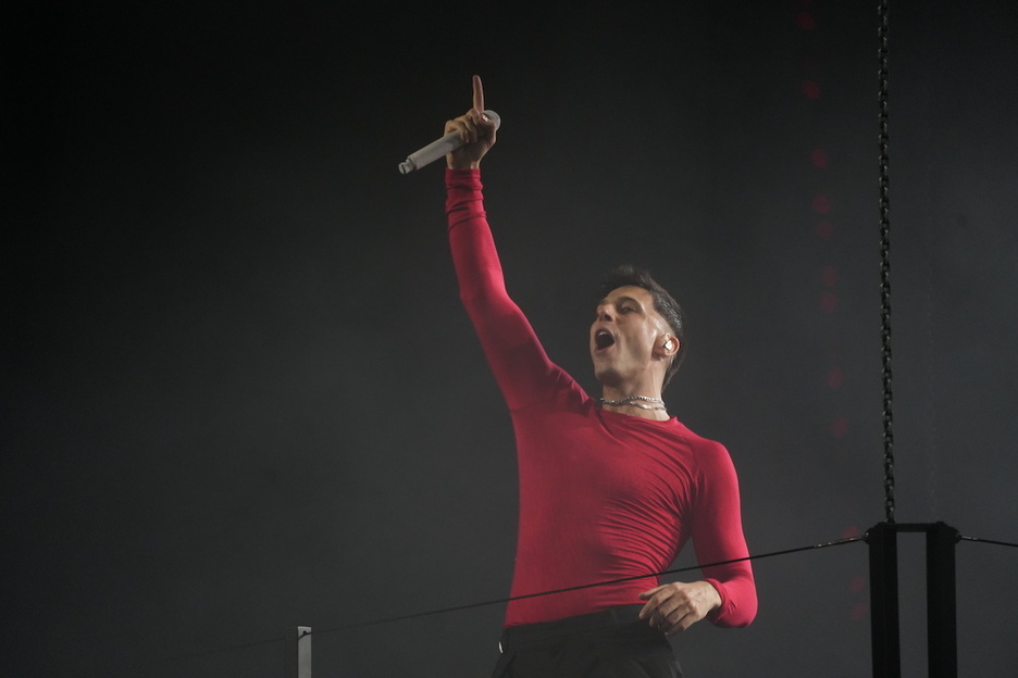 Pello Reparaz, ikuskizunaren une batean.