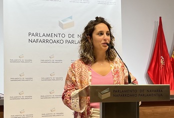Irati Jiménez, durante su comparecencia ante los medios.