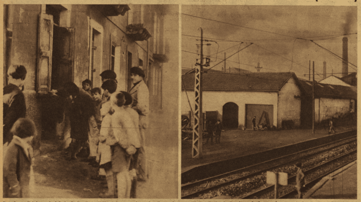 Viviendas obreras y fachada de la fábrica Earle. (LEIOAKO UDALA)