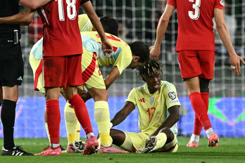 Nico Williams se lesionó en el Turquía-España del domingo.