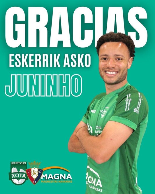 Juninho se va de Irurtzun a Cartagena.