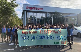 Ingeteam-eko langileen elkarretaratzea, uztailean.