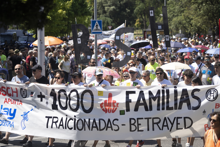 Manifestación que tuvo lugar en julio pasado contra el ERE en BSH.