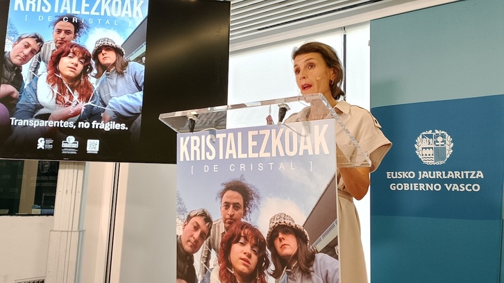 Nerea Melgosa Gazteria sailburua kanpainaren aurkezpenean asteazken honetan.