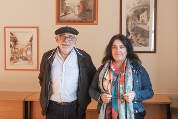 Nicole Etxamendi et Jean-Claude Maillharin lors d’une conférence de presse.