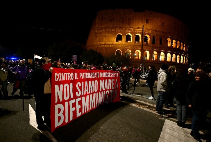 Manifestación contra la violencia machista en Roma, el pasado 25 de noviembre.