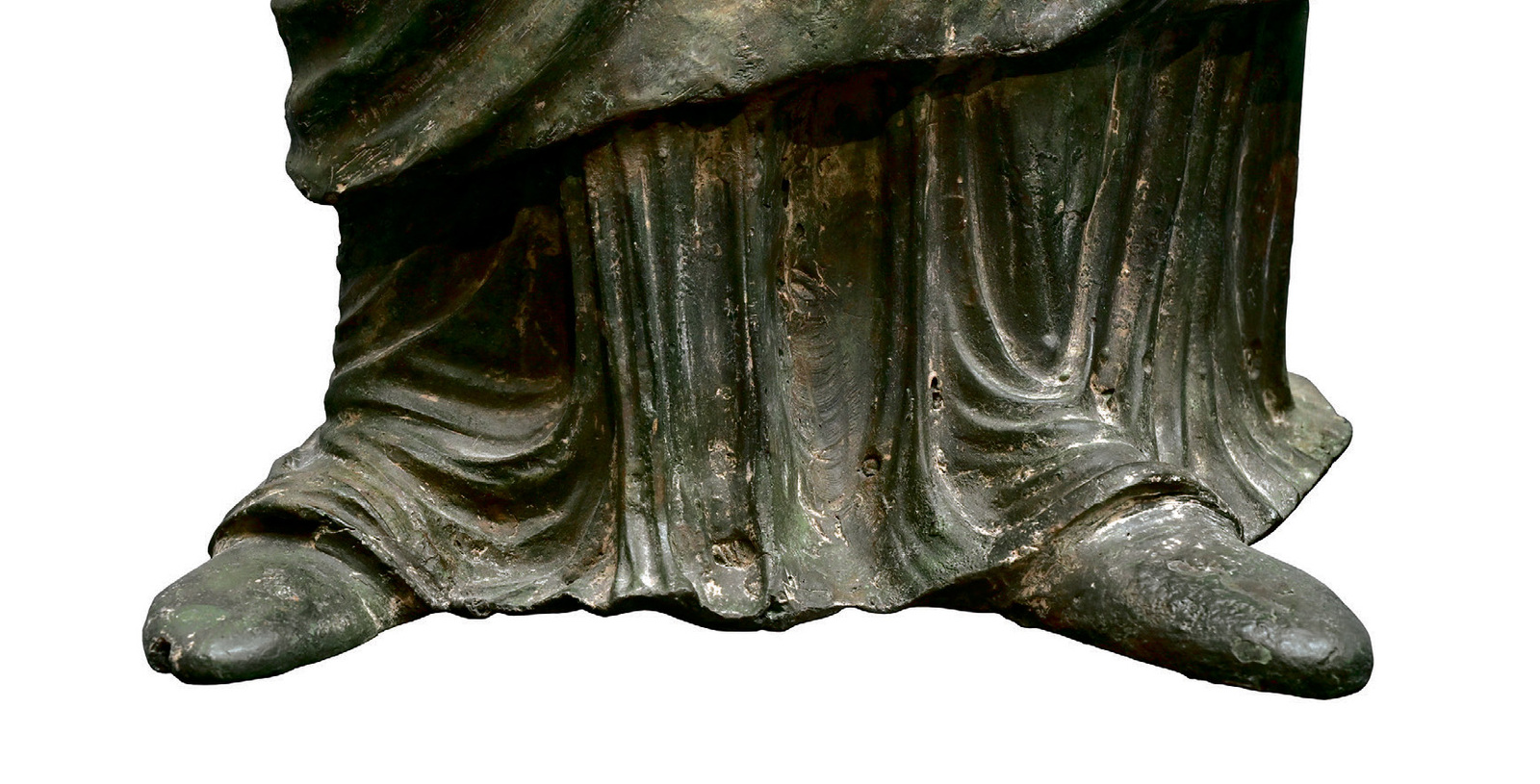 Solo las mujeres romanas usaban túnicas que les cubrían hasta el tobillo, como es el caso de la de Iruñea. (TAN)