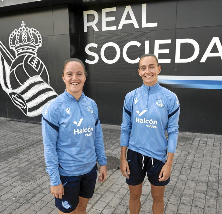 Eizagirre y Moraza charlaron ayer con la prensa en Zubieta.