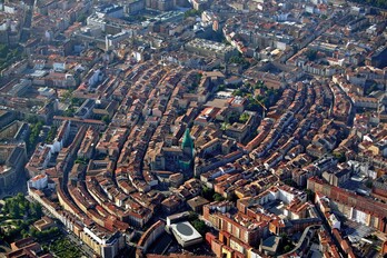 Vista aérea del centro de Gasteiz. 