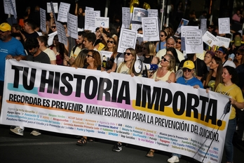 Manifestación en el Día Mundial de Prevención del Suicidio, celebrado a mediados de septiembre pasado.