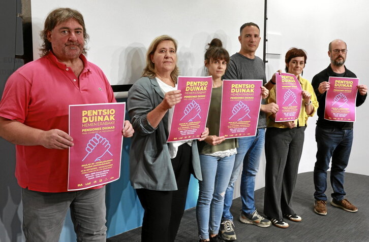 Sindikatuek atzo Bilbon egindako agerraldia.