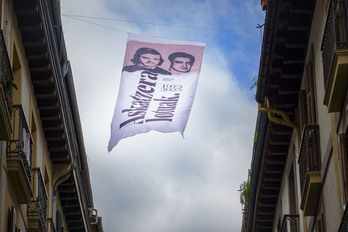 Txiki eta Otaegiren heriotzaren 50. urteurrena gogoratzeko pankarta.