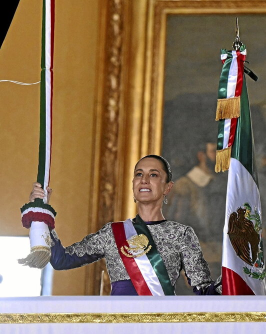 Claudia Sheinbaum, en el Grito de Independencia.