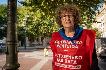 Maritxu Serrano Mitxelena, del Movimiento de Pensionistas de Euskal Herria.
