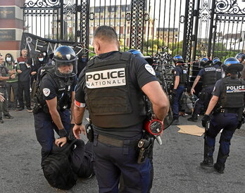Intersindikalak deitutako Baionako manifestazioa.