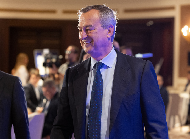 César González-Bueno, CEO del Sabadell, en esta comparecencia en Madrid.