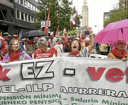 Cabeza de la manifestación de Bilbo antes de comenzar.