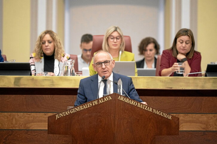 Ramiro González, en su intervención ante las Juntas Generales de Araba.