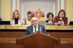 Ramiro González, en su intervención ante las Juntas Generales de Araba.