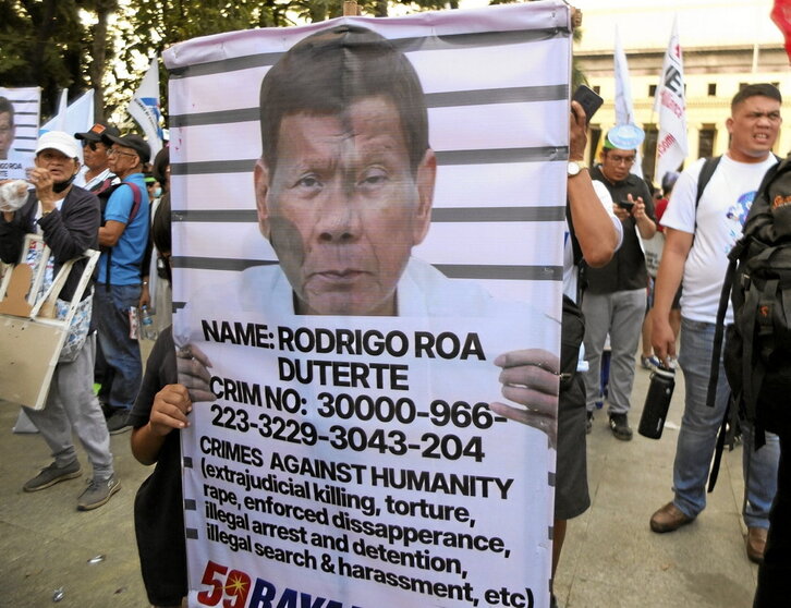 Movilización contra Duterte en Manila.