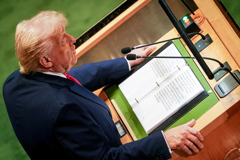  Donald Trump, durante su discurso en la Asamblea General de la ONU.